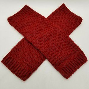 Handmade Crochet Red Adult Size Leg Warmers, Winter Accessory, Dance